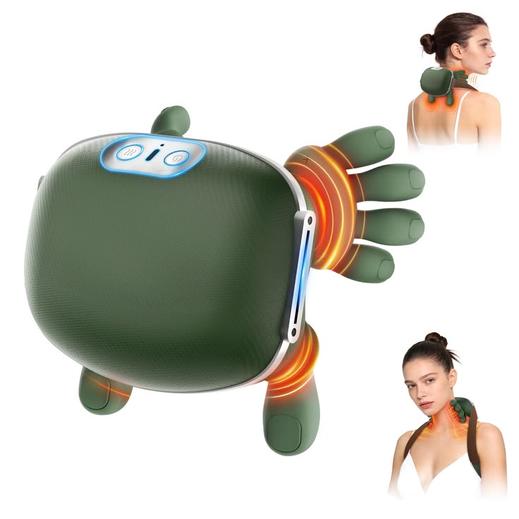✨ Smart Hand Neck Massager Pillow – Deep Tissue Shiatsu Massage with Heat | Portable Rechargeable Cervical & Shoulder Pain Relief Device