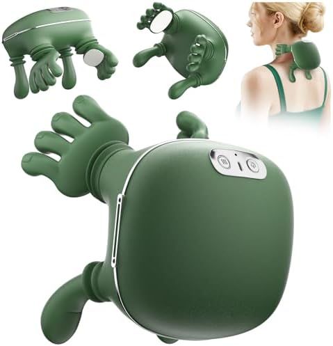✨ Smart Hand Neck Massager Pillow – Deep Tissue Shiatsu Massage with Heat | Portable Rechargeable Cervical & Shoulder Pain Relief Device